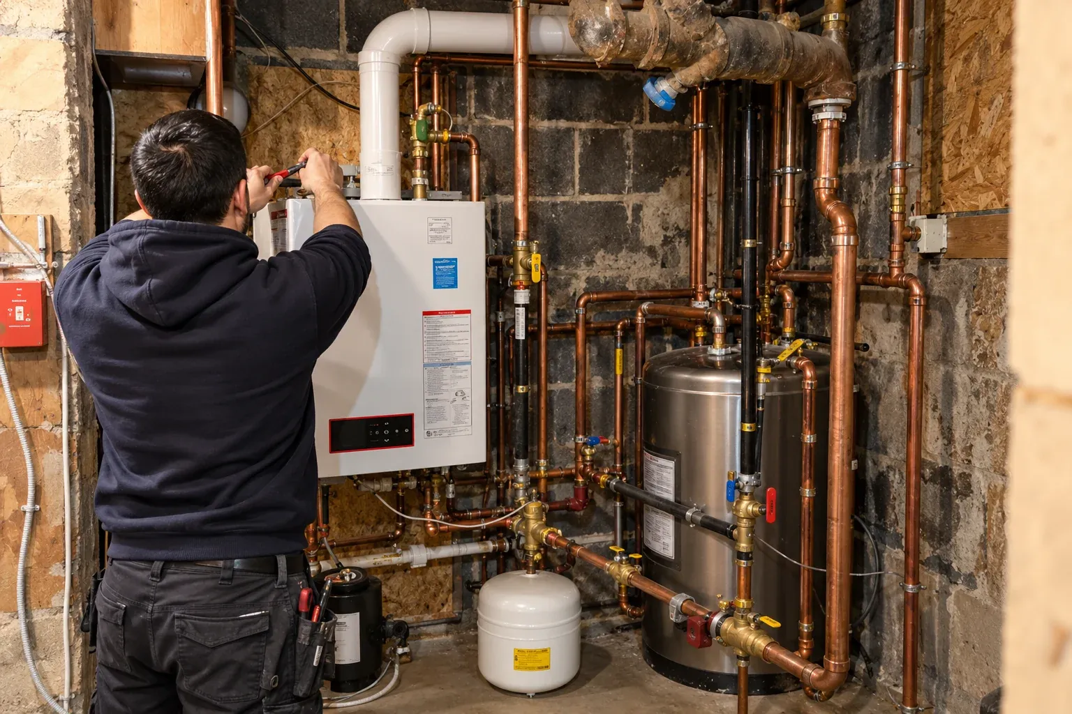 Boiler Installation in Brighton CO technician at work